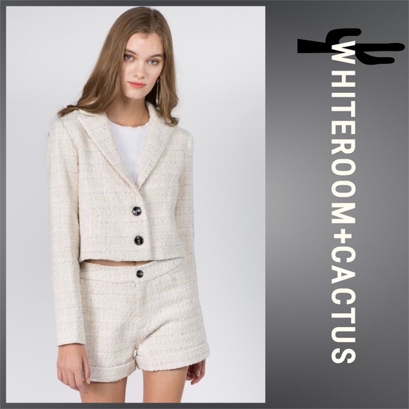 WHITEROOM+CACTUS Lux Tweed Blazer & Shorts Suit - Picture 1 of 16